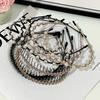 Diadema Dentada con Perlas y Pedrería Estilo Coreano Diadema Antideslizante Artefacto Cueva para el Cabello Flequillo Cabello Roto Pinza para el Cabello Combinable Tocado Elegante