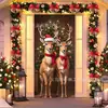Decoração de Porta Janela de Natal Tecido de Fundo Laço Sino Tema Boneco de Neve Fundo para Fotos Fonte de Fábrica Transfronteiriça