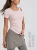 Ropa de Yoga Adelgazante Juyitang con Almohadillas en el Pecho para Mujer, Top de Fitness de Manga Corta de una Taza para Verano