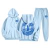 Conjunto de Moletom com Estampa Casual Outono/Inverno 2026 e Calça Simples com Estampa