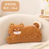 Almohada de Peluche de Gato Acostado de Dibujos Animados, Cojín Lindo de Husky, Muñeco Durmiendo, Almohada de Gato Negro, Cojín para Sofá