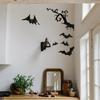 Halloween Acrílico Murciélago Golpe Espejo Pegatinas Horror Pegatinas de Pared Pegatinas Decorativas Pegatinas de Murciélago Negro Decoraciones de Fiesta