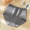 Personalizado de Fábrica Otoño Invierno Transfronterizo Nuevo Tallas Grandes Ropa Interior Mujer Cintura Alta Control de Abdomen Color Sólido Ropa Interior Algodón Puro Calzones para Mujer