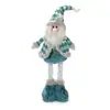 Muñeco de Peluche Azul de Santa Claus Elástico Retráctil de Pie Muñeco de Nieve Navideño Figura de Reno