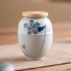 Latas de chá esculpidas em pilhas de lírios pintadas à mão, boutique de latas de chá de alta qualidade, latas de cerâmica seladas à prova de umidade, chá branco, latas pequenas de chá solto