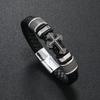 Temu Mais Vendido Pulseira de Couro Trançada Cruzada Masculina Pulseira Atacado Estilo Punk Fabricante de Pulseiras Transfronteiriças Atacado