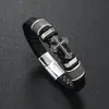 Pulsera de Cruz de Cuero Multicapa Electrochapada en Oro y Plata Estilo Nuevo Retro Transfronteriza Europea y Americana Cierre Magnético Simple Pulsera de Cuero Genuino