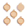 Accesorios de Joyería de Aleación Colgante Doble Piedra Preciosa del Tiempo Base Redonda Colgante para Collar Llavero DIY C137