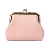 Nuevo Bolso de Monedas de Moda Retro Estudiante Bolso de Mano Corto Mini Bolso de Cera para Auriculares Bolso de Monedas Bolso con Pinza