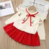 Conjunto de Suéter de Punto para Niñas 2026 Otoño Nuevo Estilo Coreano Infantil Suave y Cálido Conjunto de Dos Piezas Top y Falda