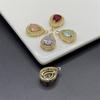 Borda de Diamante gota d'água 12mm fundo pontiagudo superfície de corte gota d'água borda de cobre fivela pingente vintage DIY acessórios de joalheria material