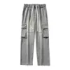 Pantalones de Trabajo Americanos para Hombre Primavera y Otoño Marca de Tendencia Nacional Casual High Street Holgados Estilo Funcional Multibolsillos Pantalones de Pierna Ancha para Hombre