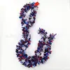 Dia da Independência nos EUA, Atmosfera do Dia do Presidente, Guirlandas Decorativas, Decorações de Fitas, Arranjos de Festa de Natal, Lantejoulas de Flocos de Neve