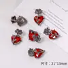 [negro y rojo] guirnalda de rosa mariposa oscura colgante de aleación materiales para pulsera collar DIY accesorios