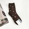 Calcetines para Mujer con Pequeños Estampados Florales, Calcetines de Media Pantorrilla, Calcetines de Algodón Dongdaemun Vívidos Absorbentes de Sudor, Versátiles para el Campus y el Uso Casual