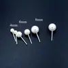Brincos Elegantes e da Moda com Agulhas de Prata Imitação, Tarraxas Formato Feijão 925, Brincos Brancos de Plástico com Pérolas de Imitação, Acessórios para DIY no Atacado