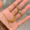 Libro Rojo Pequeño Hielo Triturado Moneda de los Cinco Emperadores Pulsera de la Fortuna Modelo Nuevo 2025 Patrón Martillado Brillante Joyería de Moneda de Oro Triturado