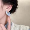 Pendientes de lazo de felpa para otoño e invierno, únicos, cuadrados, redondos, con forma de cara, pequeños, con hebilla para la oreja, a la moda, dulces y personalizados.