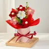 Artesanía Transfronteriza Tejido Ramo Pomposo Girasol Rosa Flor de Lana Flor Artificial Cubo de Abrazo Adorno Regalo