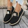 Mocasines de Gran Tamaño Transfronterizos para Mujer, Estilo Europeo y Americano, Hebilla Metálica Negra, Mocasines de Suela Gruesa, Zapatos Versátiles para Mujer para Primavera y Otoño, Venta al por Mayor