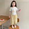 Conjunto Casual de Verano 2026 para Niñas Nuevo Elegante Conjunto Deportivo de Dos Piezas con Volantes de Manga Corta para Bebés Niñas