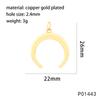Términos de Línea Simple Color Cobre Conservación del Color Galvanoplastia Forma de Corazón Estrella de Mar Luna Martillo Ovalado Anillo Irregular Accesorios de Collar