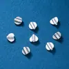 Plata de ley S925, pulido, forma de corazón, cuentas espaciadoras redondas, cuentas sueltas en forma de corazón, cuentas para ensartar DIY, pulsera de cristal, accesorios de joyería de plata
