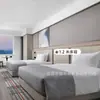 Móveis de Quarto Padrão do Hotel Yuehua Conjunto Completo Apartamento Armário de Chá Design e Instalação Pousada Cama de Solteiro Cama de Casal Reforma de Apartamento