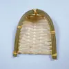 Mini Pá de Bambu Trançado com Abertura Pequena, Decoração Portátil de Parede, Fundo para Fotografia