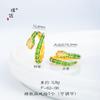 Tienda de oro Puzuo con oro arena incrustado con diamantes, anillo de serpiente blanca, serpiente verde, serpiente espiritual, serpiente del zodíaco sinuosa, anillo de este año para mujer