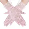 Luvas de Renda Femininas Laço de Casamento Luvas Curtas Acessórios Elegantes Século XX Ópera Funeral Festa do Chá Jantar
