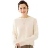 Nuevo suéter de 100% cachemira cepillada, suéter de forro polar de cachemira pura para mujer con un diseño único, top base de capa gruesa de nicho para otoño e invierno