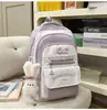 Mochilas Escolares de Aspecto Elegante en Colores Contrastantes para Mujeres, Mochilas de Viaje de Gran Capacidad para Secundaria y Preparatoria, Almacenamiento Multicapa, Mochilas Ligeras para Estudiantes