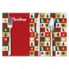 Nuevo Mantel Individual Cuadros Navideños Lino Árbol de Navidad Muñeco de Nieve Impreso Mantel de Mesa Decoración para Fiesta Festiva Mantel Aislante