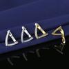 Pendientes sencillos con personalidad de moda europea y americana, con forma de triángulo y diamantes, para mujer, fabricantes transfronterizos, venta al por mayor de joyas para las orejas.