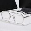 Gafas de sol con montura de doble haz fotosensible que cambian de color, para hombre, con lentes planas a prueba de luz azul, para miopía, con acabado de grado ajustable, para mujer
