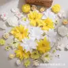 Set de cabezas de flores artificiales, materiales para horquillas hechas a mano DIY, flores falsas, tocados Hanfu, guirnalda, accesorios para abanicos, decoración de bodas