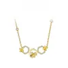 Corrente para Clavícula Flor da Fortuna Estilo Hao Yiran, Pulseira e Brincos de Luxo Leve de Alta Qualidade Estilo Yun Yi, Versátil, Simples e Exquisite