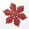 Decoraciones de Navidad 10CM piezas de copo de nieve, piezas de copo de nieve de plástico con purpurina, adorno colgante de copo de nieve hueco para decoración de árbol de Navidad