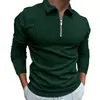 Moda Otoño 2022 para Hombre: Camisa Polo Amazon, Color Sólido, Rayas, Manga Larga, Camisa Polo para Hombre, Cuello Camisero, Estilo Caballero