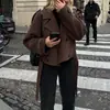 2025 Nuevo Comercio Exterior Transfronterizo Ropa de Mujer Europea y Americana Amazon Abrigo Corto de Lana de Moda con Solapa Grande y Cinturón