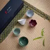 Cerámica regalo cinco famosos maestros de horno juego de tazas actividades comerciales para enviar a clientes celebración de tienda regalo conmemorativo a mano venta al por mayor
