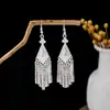 [Selección Premium] Pendientes Estilo Étnico de Minorías Vintage con Plata de Minorías Étnicas, Pendientes Largos Colgantes Florales Estilo Bohemio Único