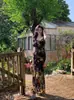 Vestido Largo Floral Estilo Francés con Volantes y Tirantes Finos para Mujer Tallas Grandes, Verano Delgado que Ceñe la Cintura con Abertura para Vacaciones