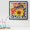 Venda transfronteiriça de flores, pintura de flores com diamantes redondos, diamantes quadrados, pintura decorativa para sala de estar, quarto, faça você mesmo, atacado