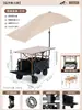 Carro de camping para exteriores, carretilla de mano plegable, carro de picnic de camping extragrande, remolque pequeño con barra de tiro, remolque pequeño para venta en puesto