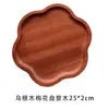 Bandeja de pétalos de ébano, bandeja de frutas de madera de sándalo, plato de madera para pan, plato para bocadillos estilo japonés, venta al por mayor desde el fabricante