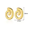 Pendientes de Garra Irregulares Retro Transfronterizos Europeos y Americanos de Acero Inoxidable Dorado Pendientes Rayados Elegantes Pendientes de Nicho para Mujer