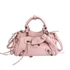 2026 Novo Modelo Superfibra Le City Bolsa Biker com Laço e Rebites para Meninas Fashion, Bolsa de Mão, Bolsa de Ombro, Bolsa Transversal