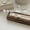 Pendientes de plata de ley S925 con diseño de corazón de amor, de alta gama, de Dongdaemun, Corea del Sur.